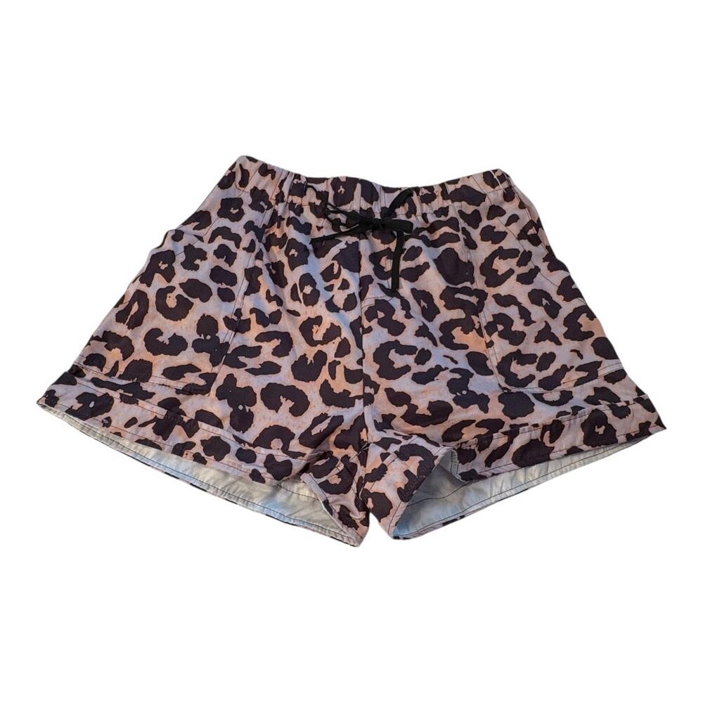 Silver Leopard Athletic Shorts - XXL - Great Condition - Athleisure Glam